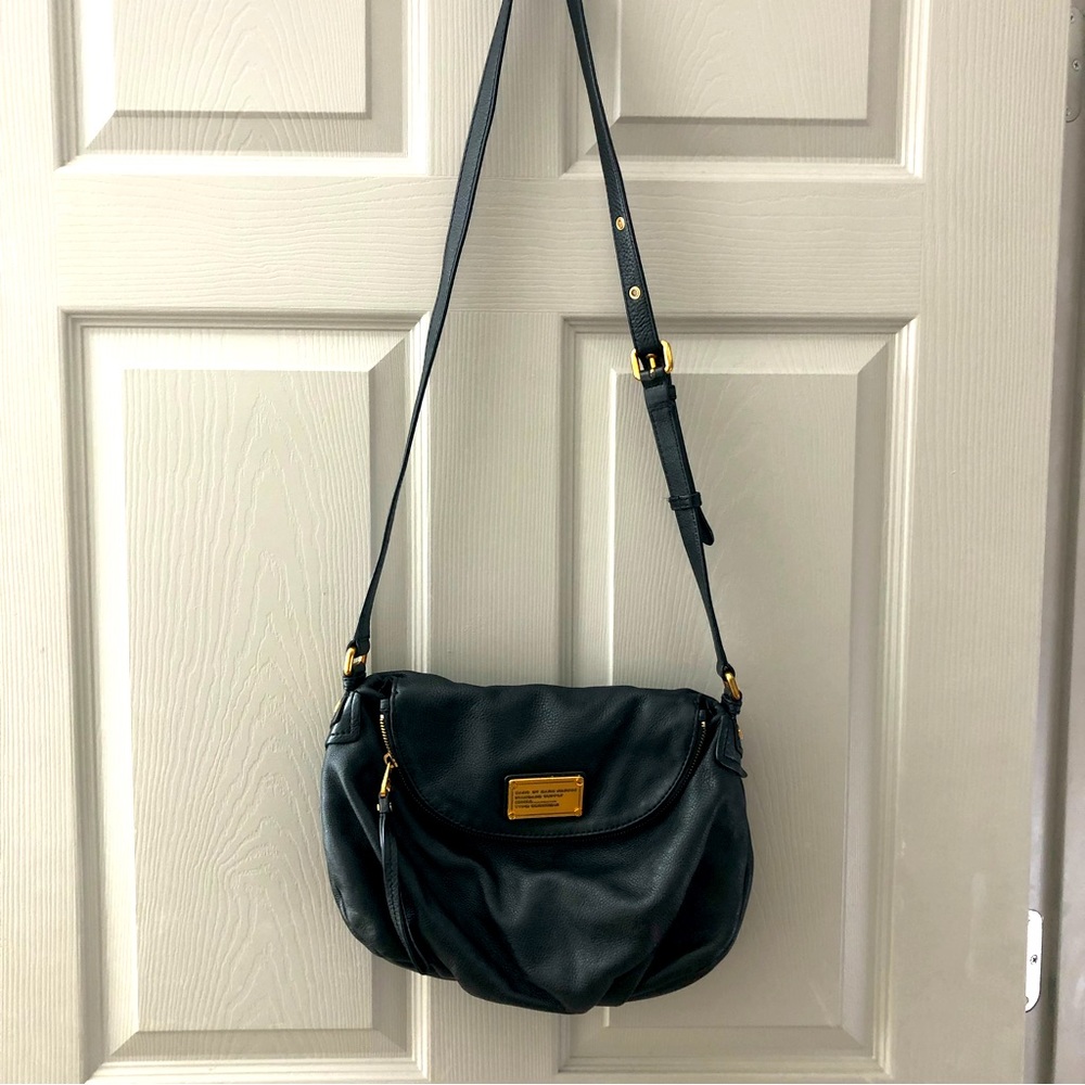 Marc by Marc Jacobs black leather messenger shoulder bag